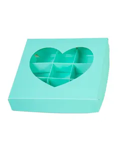 Коробка для конфет с окошком "Сердце" 155*155*30 мм 420 Asdecor, магазин товаров для кондитеров