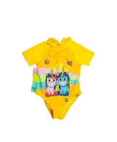 Детский купальник Atlantic слитный жёлтый 6800 Bella Bikini, магазин купальников