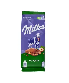 Шоколад Milka молочный с цельным фундуком 90 г 730 