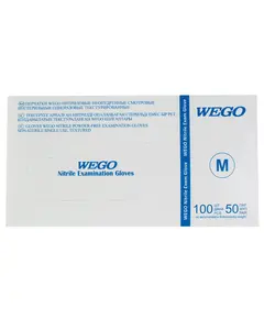 Медицинские перчатки M Нестерильные 100 шт/50пар WEGO 2200 Импульс, ​магазин расходных материалов
