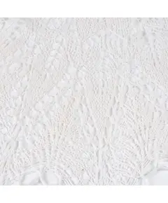 Накидка шаль "Мария" белого цвета из натуральной шерсти с бисером 10000 Ola-la, вязаные изделия ручной работы
