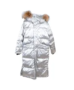 Пуховик зимний на девочку серебристого цвета 26900 Bopetime, отдел детской одежды