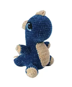 Игрушка ручной работы "Динозавр" синего цвета 16 см 3000 Игрушкин мир, мягкие игрушки ручной работы