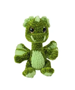 Игрушка ручной работы "Дракончик" зеленого цвета 14 см 2800 Игрушкин мир, мягкие игрушки ручной работы