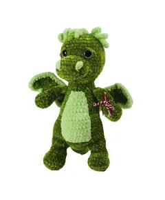 Игрушка ручной работы "Дракон" зеленого цвета 24 см 5000 Игрушкин мир, мягкие игрушки ручной работы