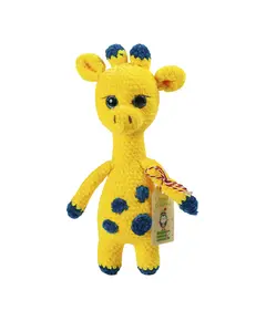 Игрушка ручной работы "Жираф" с синими пятнышками 26 см 3500 Игрушкин мир, мягкие игрушки ручной работы
