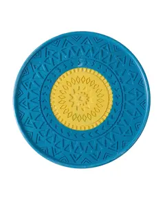 Подставка "Мандала" из гипса в желто-синем цвете 500 Decor.kokshe, изделия из гипса и свечи ручной работы