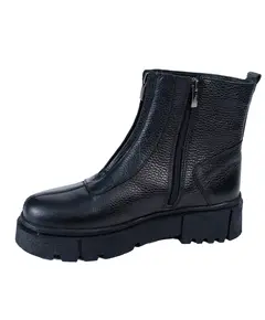 Женские ботинки черного цвета из натуральной кожи с натуральным мехом с 2 молниями 33000 Zshoes, ​бутик обуви