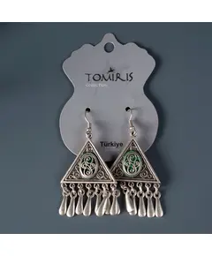 Серьги треугольной формы "Tomiris collection" 5000 Tomiris collection, отдел украшений в этническом стиле