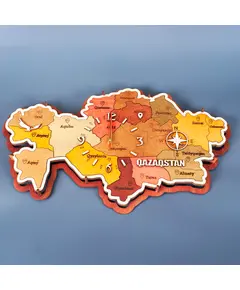 Часы настенные карта Республики Казахстан 15000 TARTU,салон сувениров и подарков