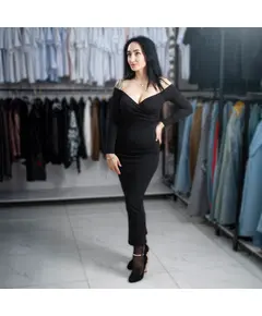 Платье женское черного цвета 13500 Фифочка, магазин женской одежды