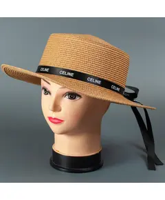Шляпа соломенная женская с лентой 5500 Hat & Cap,бутик головных уборов