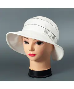 Белая шляпка с бантом ХБ 6900 Hat & Cap,бутик головных уборов
