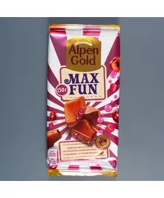 Шоколад МаксФан Дикая вишня Alpen Gold 150 гр до 31.07 307 Союз, сеть супермаркетов