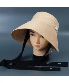 Шляпа 24-19 соломенная с лентами 8900 Hat & Cap,бутик головных уборов