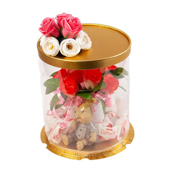 Мыльный букет с Raffaello и статуэткой зайца 10000 Мыльные цветы, букеты ручной работы