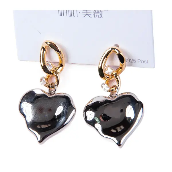 Серьги JL биколорные 4500 Jl showroom, jewerly, бутик одежды и украшений