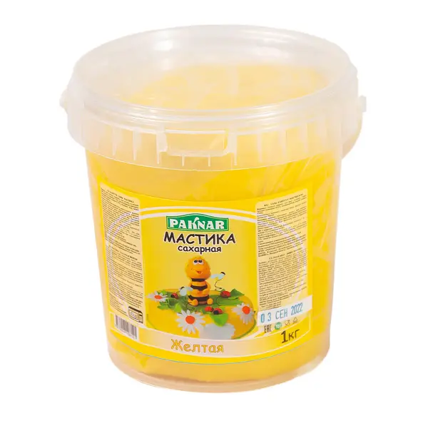 Мастика сахарная "Paknar" жёлтая 1 кг 1800 Asdecor, магазин товаров для кондитеров