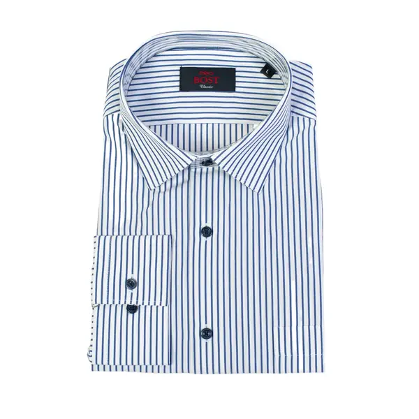 Рубашка мужская Bost белая в полоску 15000 Bost, ​сеть магазинов мужской одежды