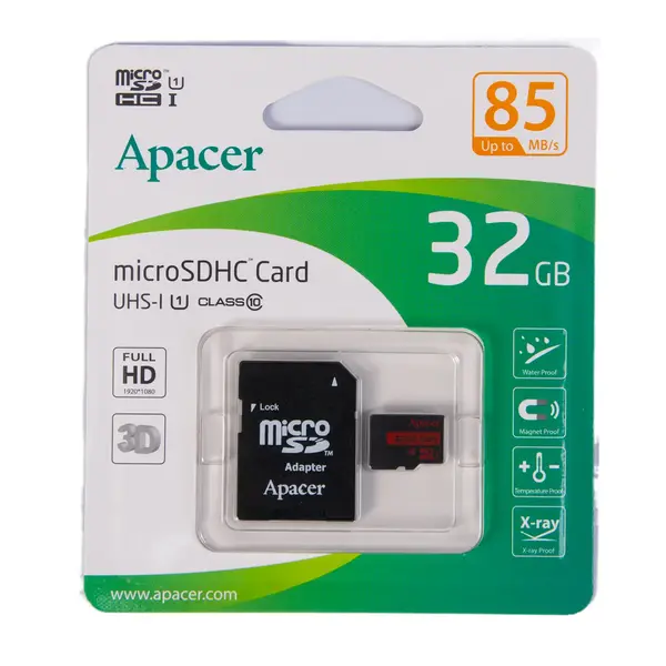 Карта памяти MicroSDHC 32GB Class10 U1 Apacer AP32GMCSH10U5-R (SD adapter) 1900 Alpha Power, ​центр продажи и ремонта ноутбуков и компьютеров