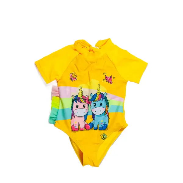 Детский купальник Atlantic слитный жёлтый 6800 Bella Bikini, магазин купальников