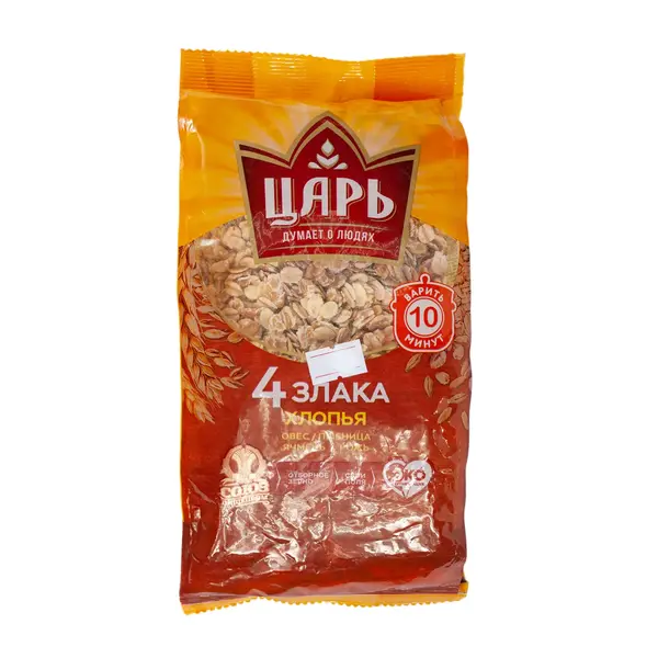 Хлопья Царь Смесь 4 злака 400гр 220 Абрикос, магазин продуктов, Сарыарка 8/4