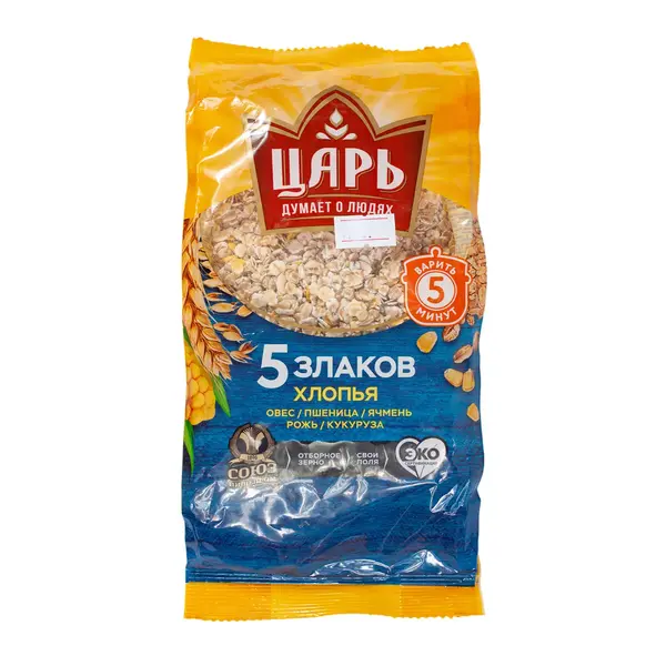 Хлопья Царь Смесь 5 злаков 400гр 220 Абрикос, магазин продуктов, Сарыарка 8/4