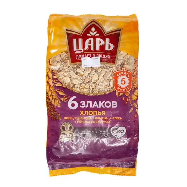 Хлопья Царь Смесь 6 злаков 400гр 240 Абрикос, магазин продуктов, Ауельбекова 38