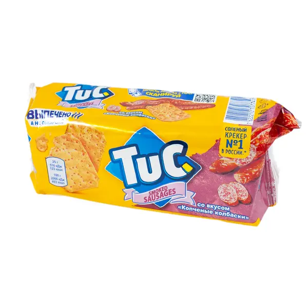 Крекер Tuc со вкусом копченых колбасок 100 гр 560 Абрикос, магазин продуктов, Сарыарка 8/4