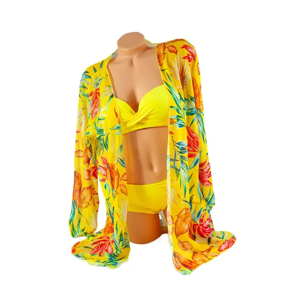 Купальник тройка жёлтый 13000 Bella Bikini, магазин купальников