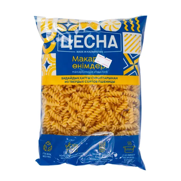 Макароны Цесна Спираль 6,8 мм 400 гр 325 Абрикос, магазин продуктов, Сарыарка 8/4