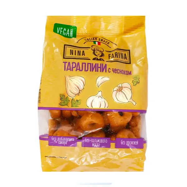 Тараллини Nina Farina с чесноком 180 гр 380 