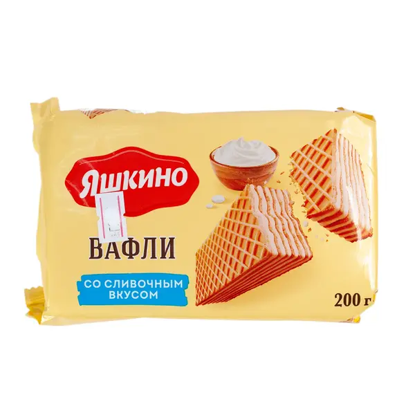 Вафли Яшкино сливочные 200 гр 370 Абрикос, магазин продуктов, Сарыарка 8/4