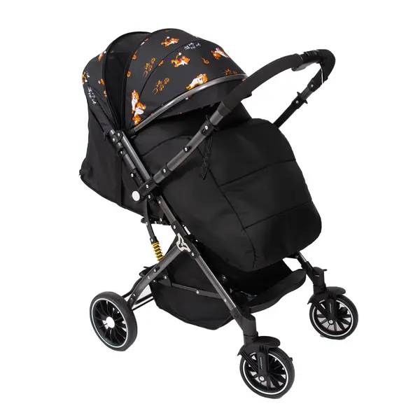 Детская коляска чемодан с перекидной ручкой  Cool Guy 6602 черного цвета 40000 Дракоша, ​магазин товаров для новорожденных