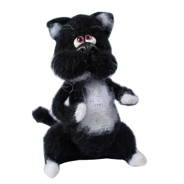 Игрушка ручной работы Черный кот "Пухляш" 8000 Lora_toys, мягкие игрушки ручной работы