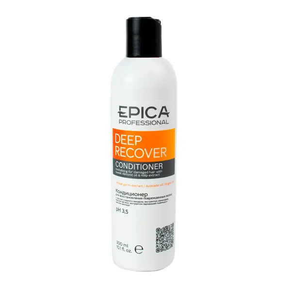 Кондиционер для восстановления повреждённых волос EPICA Deep Recover  с маслом сладкого миндаля и экстрактом ламинарии, 300 мл 2700 Импульс, ​магазин расходных материалов