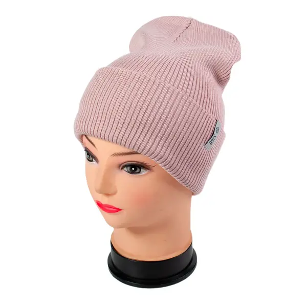 Шапка женская Sago пыльно-розового цвета размер 56-60 7000 Hat & Cap,бутик головных уборов