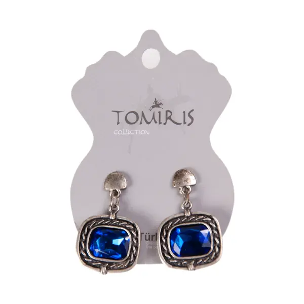 Комплект национальных украшений с ювелирным стеклом синего цвета  "Tomiris collection" 3 в 1 22000 Tomiris collection, отдел украшений в этническом стиле