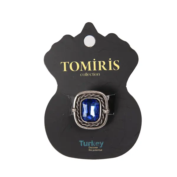 Комплект национальных украшений с ювелирным стеклом синего цвета  "Tomiris collection" 3 в 1 22000 Tomiris collection, отдел украшений в этническом стиле