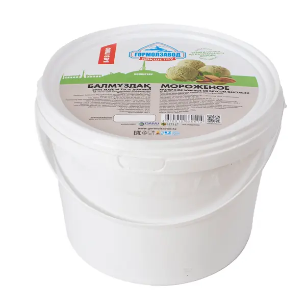 Мороженое в ведерке с фисташковым  вкусом 900 гр 1960 Гормолзавод, ​молочный павильон