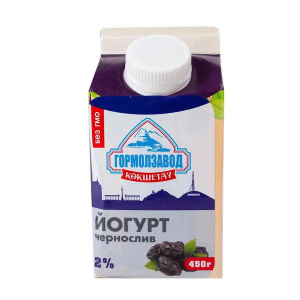 Йогурт питьевой со вкусом чернослива 2% 450 грамм 225 Гормолзавод, ​молочный павильон