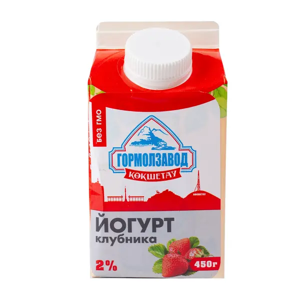 Йогурт питьевой со вкусом клубники 2% 450 гр 225 Гормолзавод, ​молочный павильон