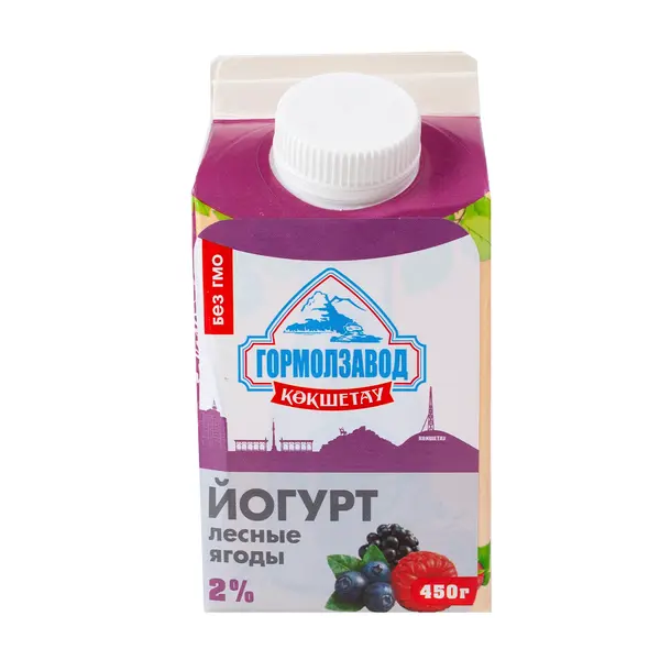 Йогурт питьевой со вкусом лесных ягод 2% 450 грамм 225 Гормолзавод, ​молочный павильон