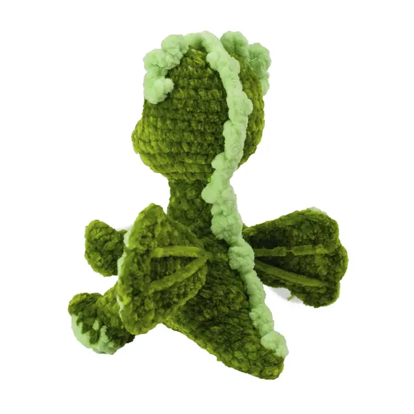 Игрушка ручной работы "Дракончик" зеленого цвета 14 см 2800 Игрушкин мир, мягкие игрушки ручной работы