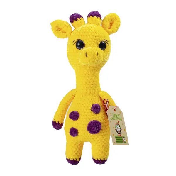 Игрушка ручной работы "Жираф" с фиолетовыми пятнышками 26 см 3500 Игрушкин мир, мягкие игрушки ручной работы