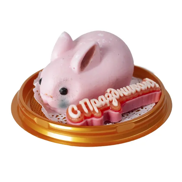 Мыло ручной работы розовый кролик "С праздником!" 800 Мыльные сокровища, мыло ручной работы
