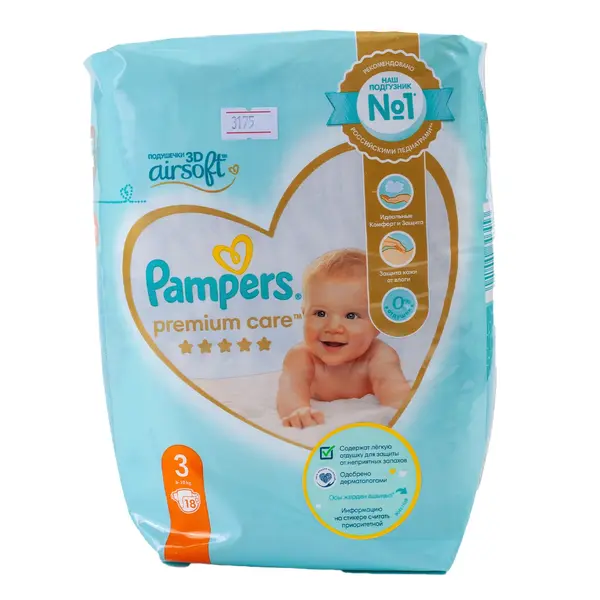 PAMPERS Подгузники Premium Care Midi 3 18 шт 3175 Kinder (магазин детских товаров)