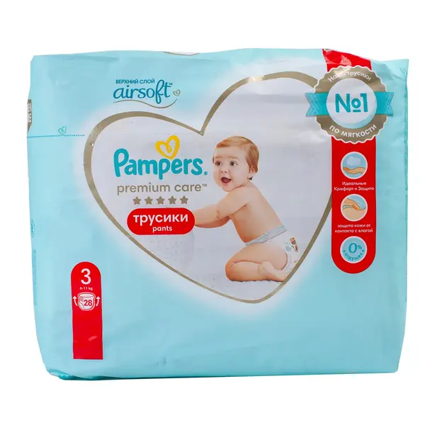 Pampers premium care трусики 3 28 шт Airsoft 5385 Kinder (магазин детских товаров)