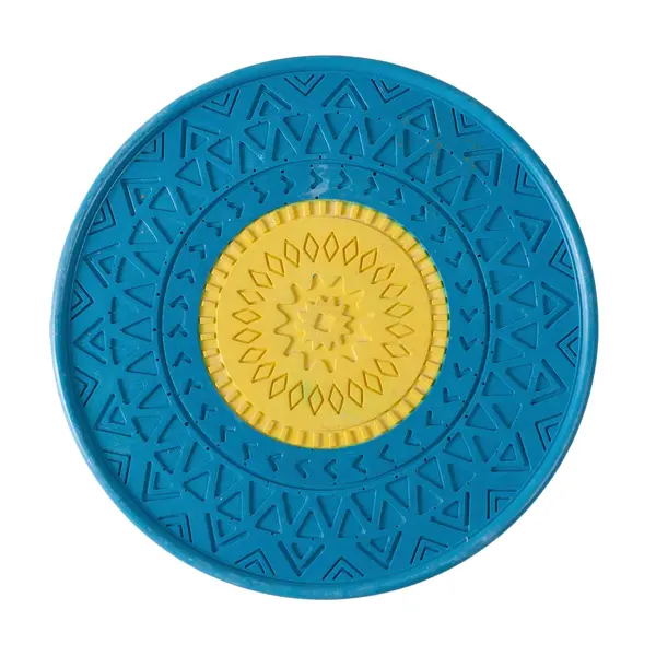 Подставка "Мандала" из гипса в желто-синем цвете 500 Decor.kokshe, изделия из гипса и свечи ручной работы