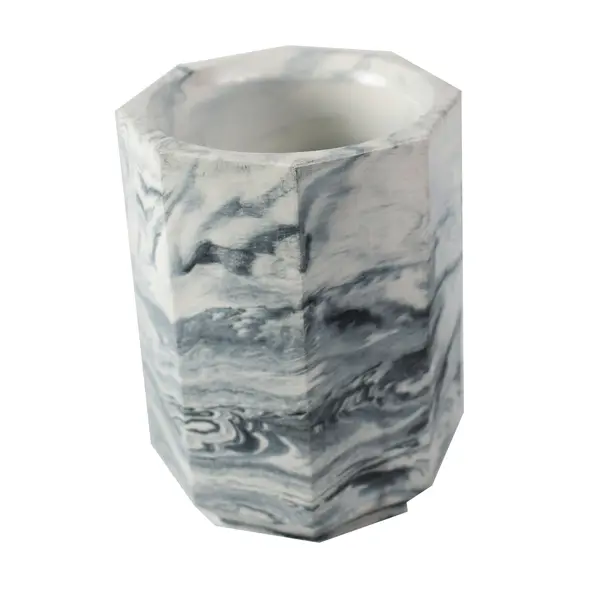 Стакан для ванной из гипса в цвете серый мрамор 2000 Decor.kokshe, изделия из гипса и свечи ручной работы
